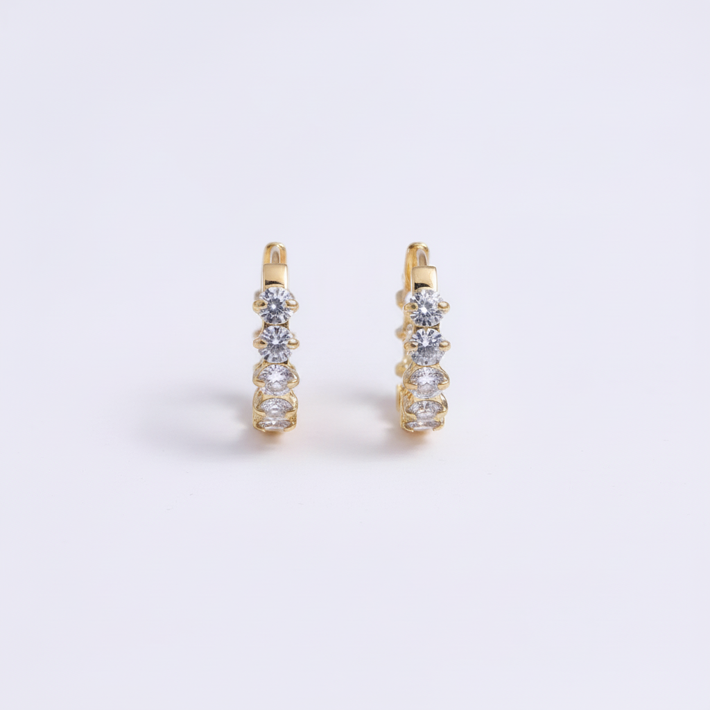 Les Alyssa, boucles d'oreilles en acier inoxydable doré Peach Banana – vue 2