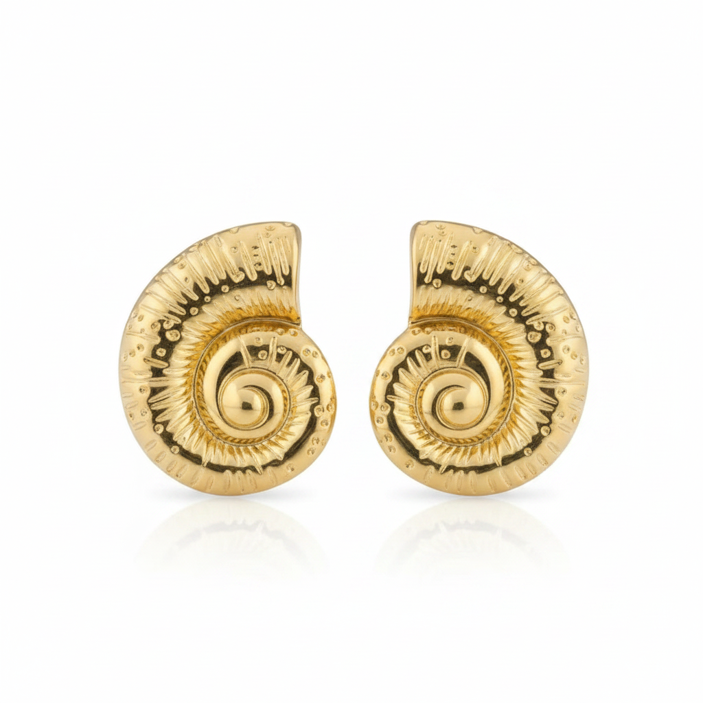 BO Ibiza, boucles d'oreilles en acier inoxydable doré Peach Banana