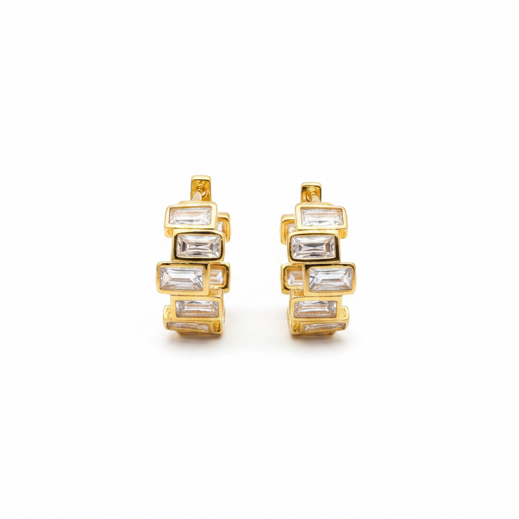 BO Méline, boucles d'oreilles en acier inoxydable doré Peach Banana