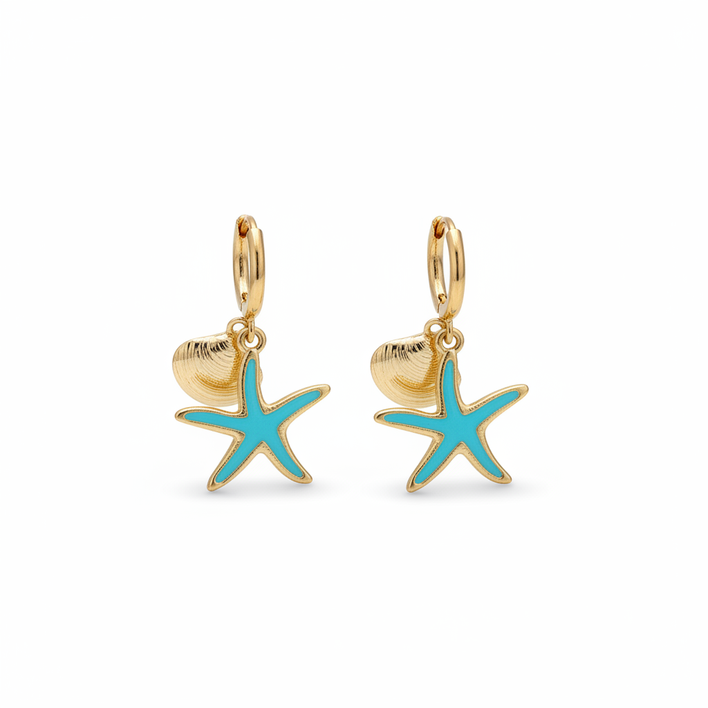 BO Seashore, boucles d'oreilles en acier inoxydable doré Peach Banana