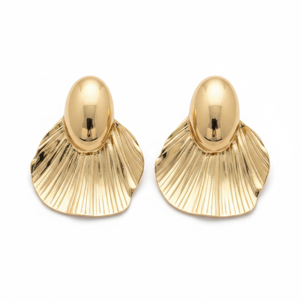 BO Sofia, boucles d'oreilles en acier inoxydable doré Peach Banana