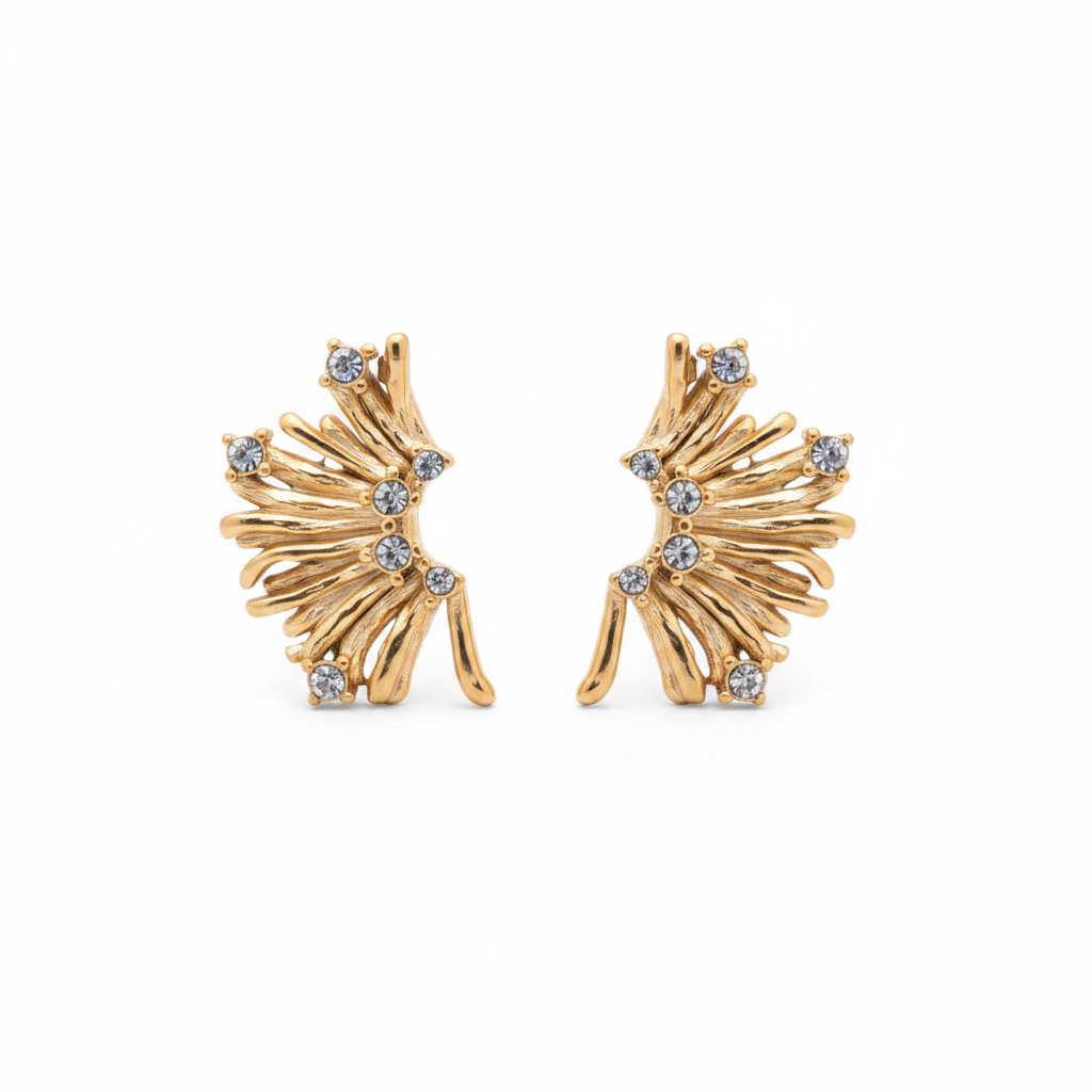 BO Soledad, boucles d'oreilles en acier inoxydable doré Peach Banana