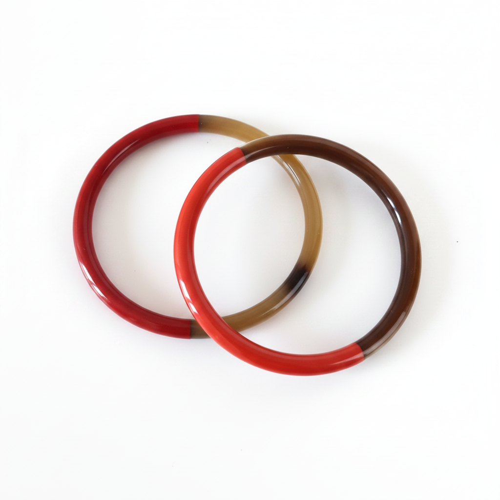 Bracelet Massaï, bracelet en corne de buffle Peach Banana – vue 3