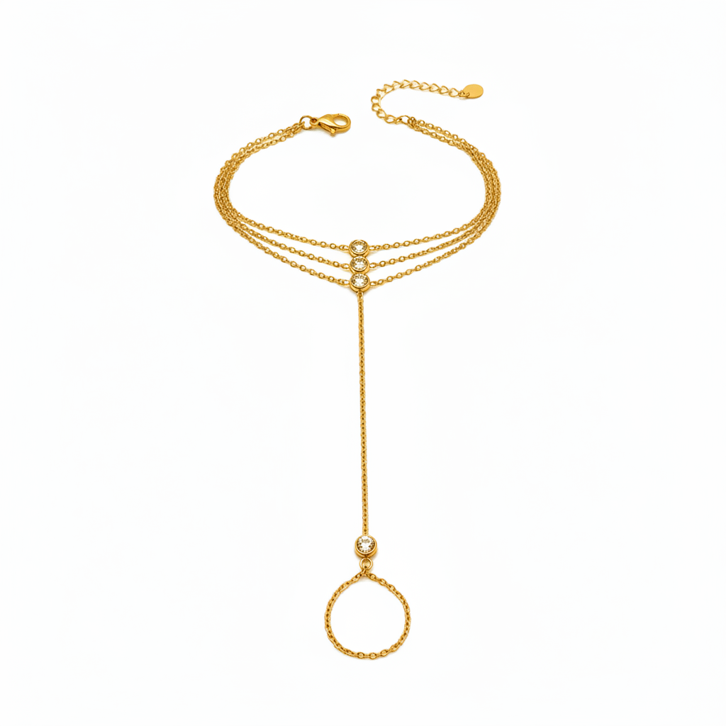 Chaîne de main Sheherazade, bracelet en acier inoxydable doré Peach Banana