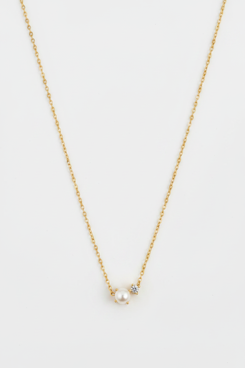 Collier Adaline, collier en acier inoxydable doré Peach Banana