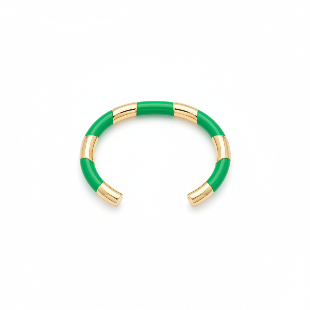 Jonc Candy, bracelet jonc en acier inoxydable doré Peach Banana – vue 5