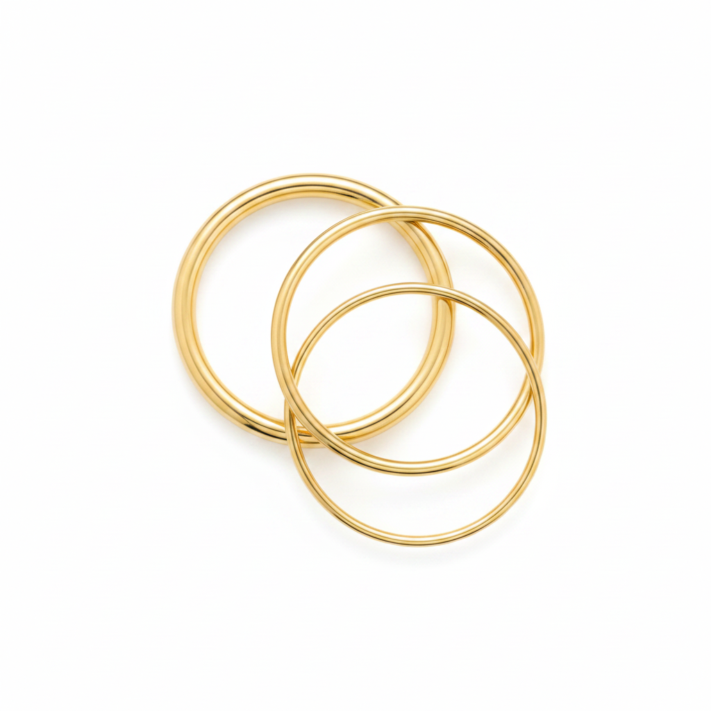 Jonc Phuket, bracelet jonc en acier inoxydable doré Peach Banana – vue 2
