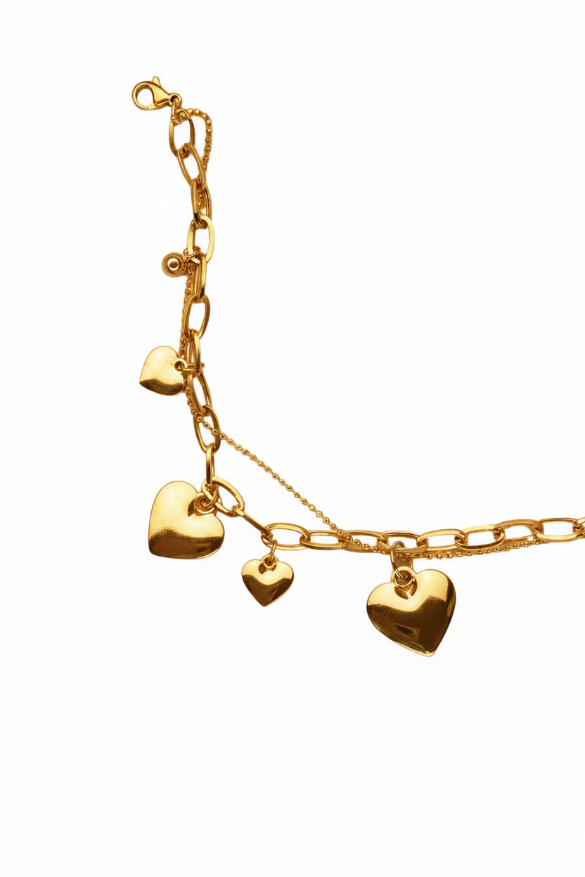 Bracelet Mitza, bracelet en acier inoxydable doré Peach Banana