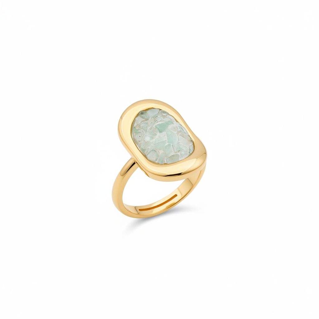 Bague Oslo, bague en acier inoxydable doré Peach Banana
