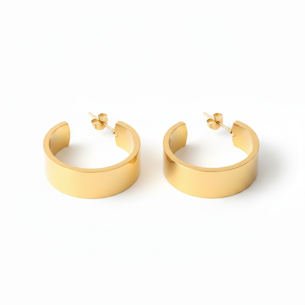 BO Cubano, boucles d'oreilles en acier inoxydable doré Peach Banana