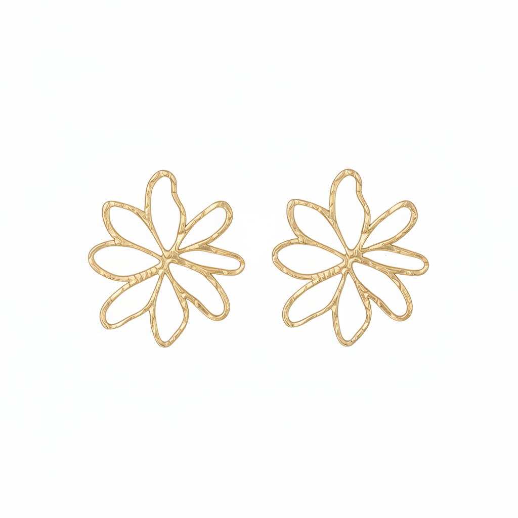BO Flora, boucles d'oreilles en acier inoxydable doré Peach Banana