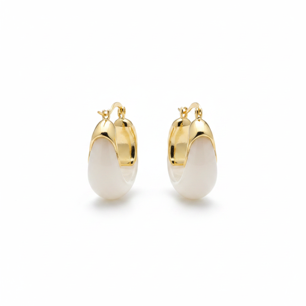 BO Jils, boucles d'oreilles en acier inoxydable doré Peach Banana