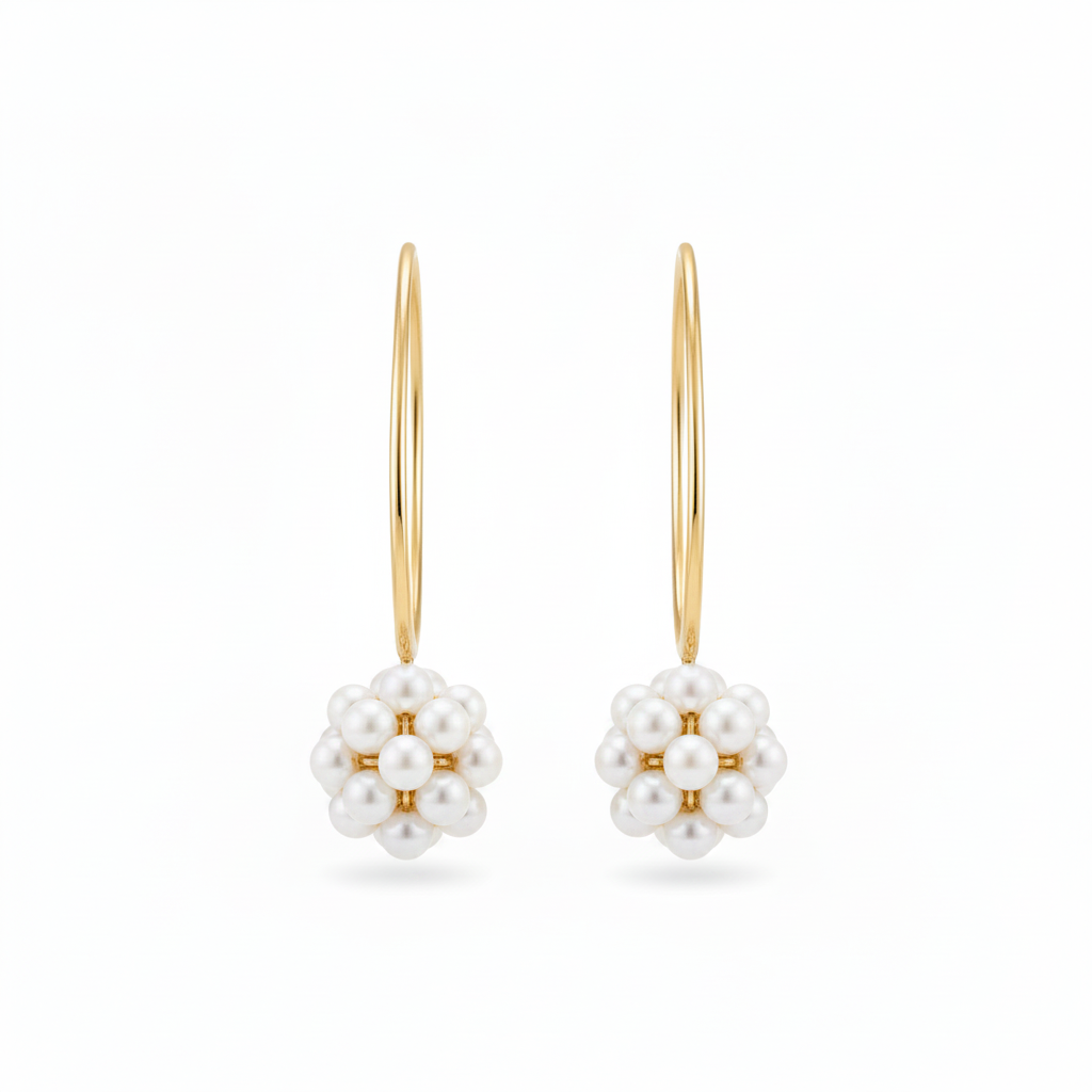BO Line, boucles d'oreilles en acier inoxydable doré Peach Banana