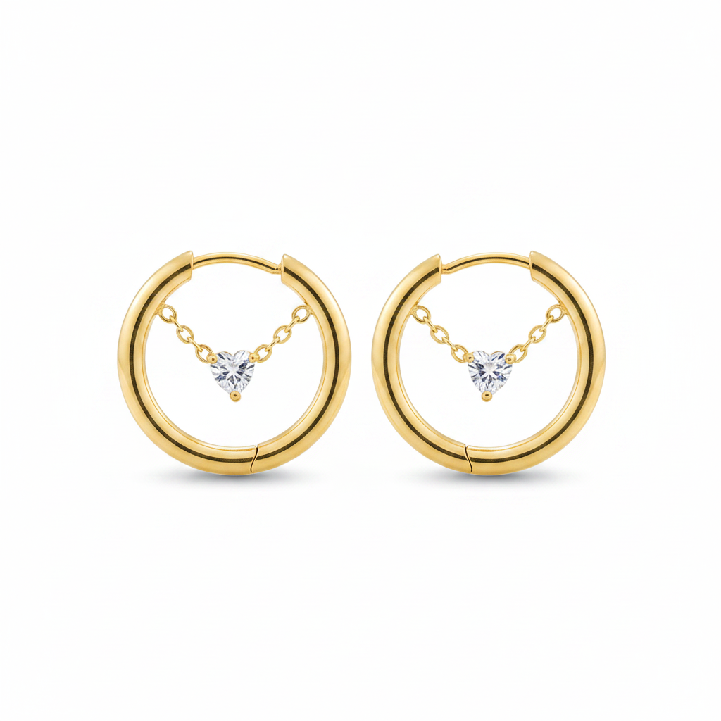 BO Mélora, boucles d'oreilles en acier inoxydable doré Peach Banana