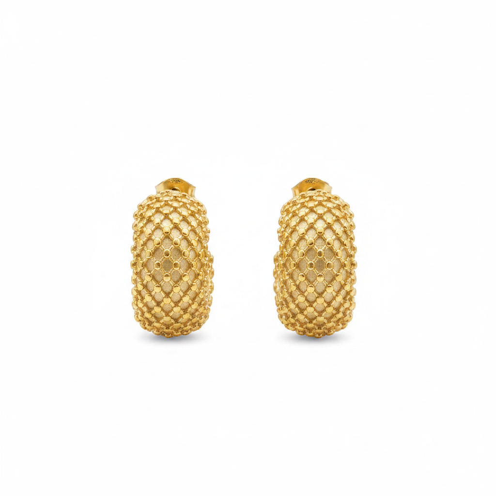 BO Mady, boucles d'oreilles en acier inoxydable doré Peach Banana