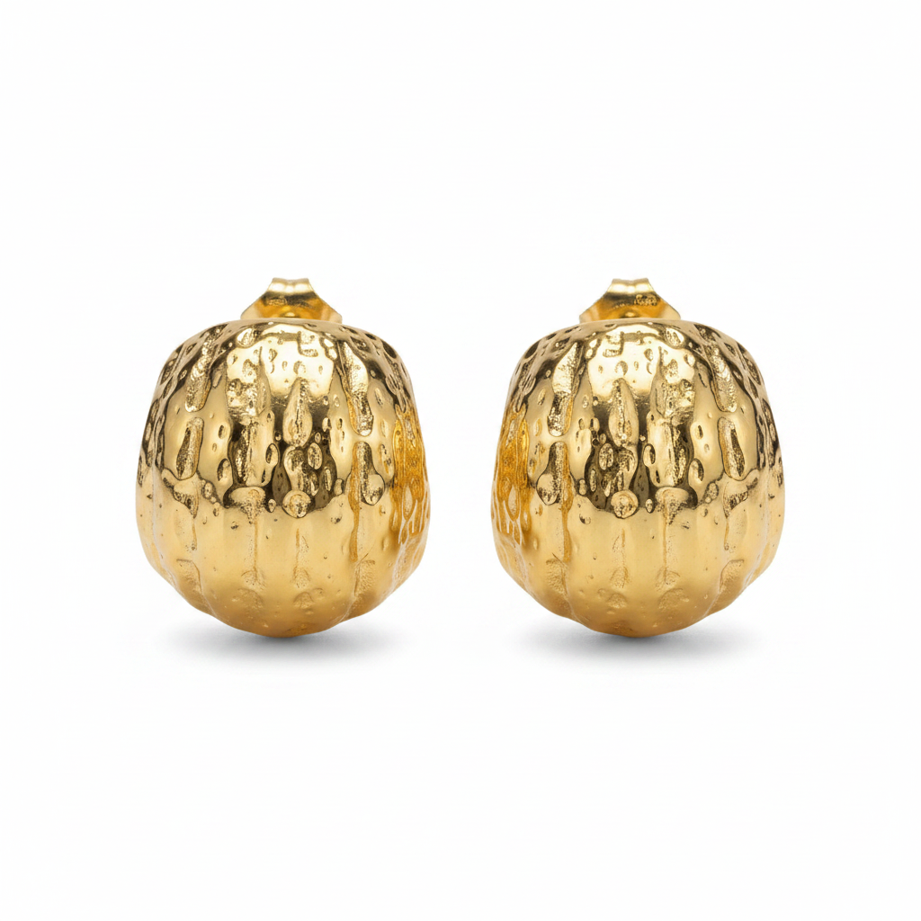 BO Melody, boucles d'oreilles en acier inoxydable doré Peach Banana
