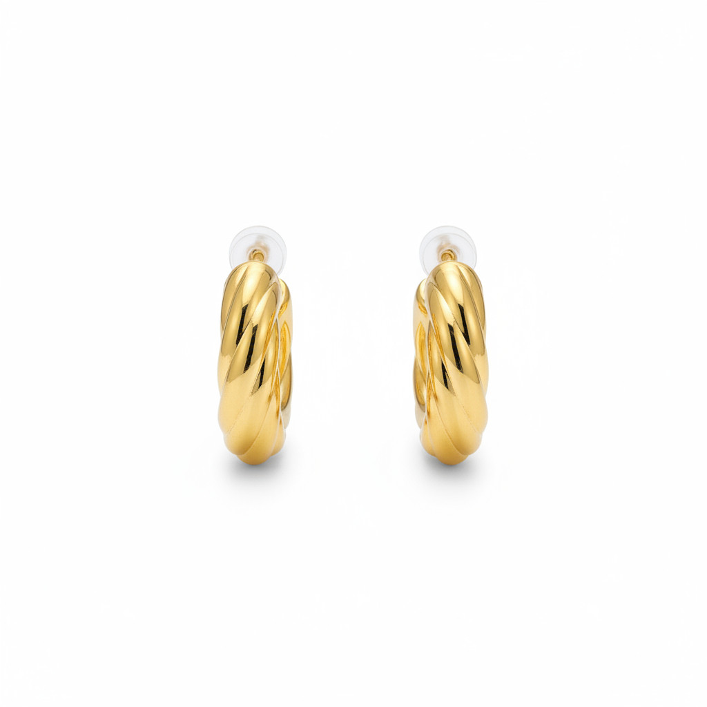 BO Oda, boucles d'oreilles en acier inoxydable doré Peach Banana