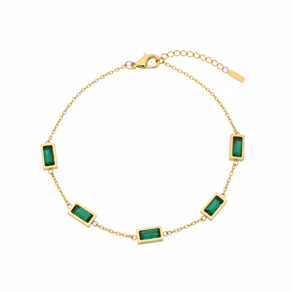 Bracelet Colombia, bracelet en acier inoxydable doré Peach Banana