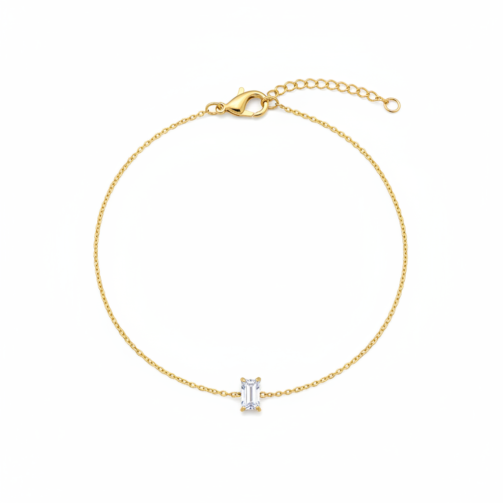 Bracelet Diamond baguette fond blanc