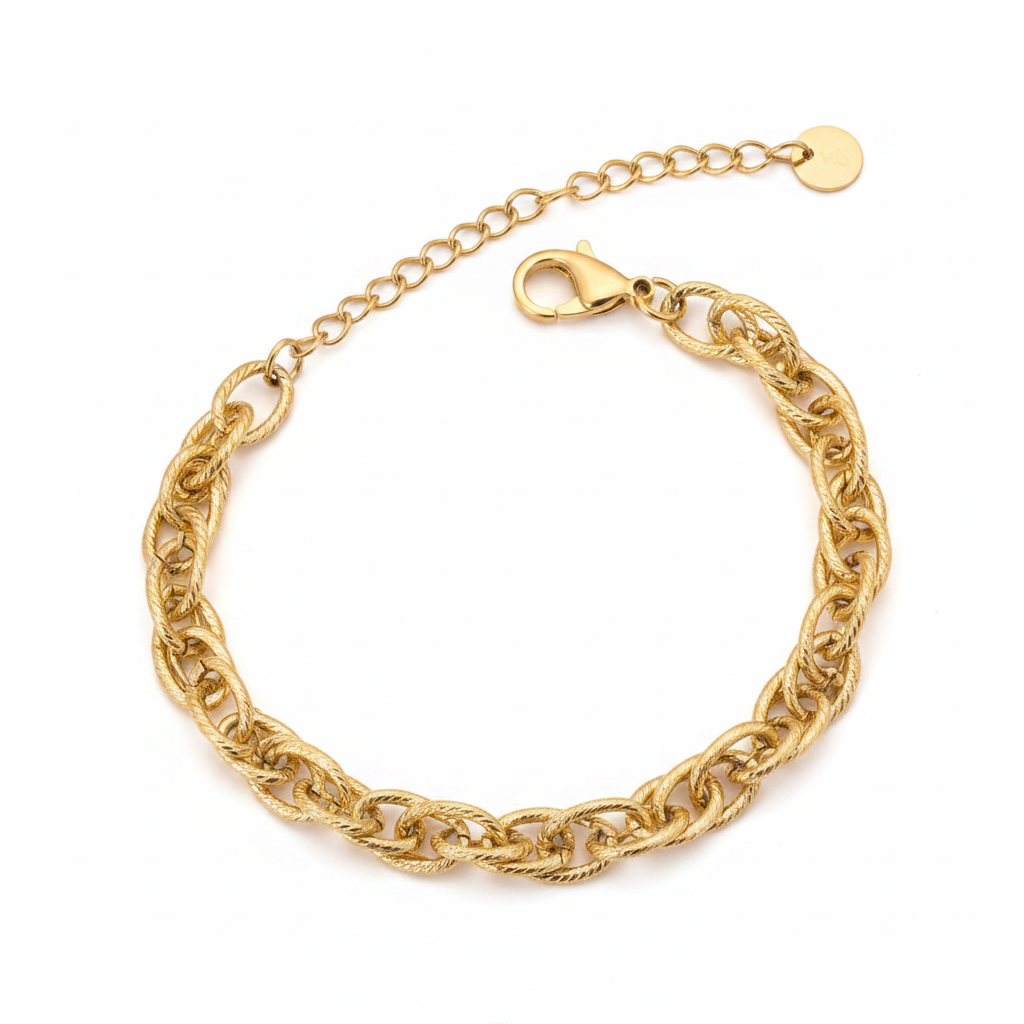 Bracelet La Martiniquaise, bracelet en acier inoxydable doré Peach Banana