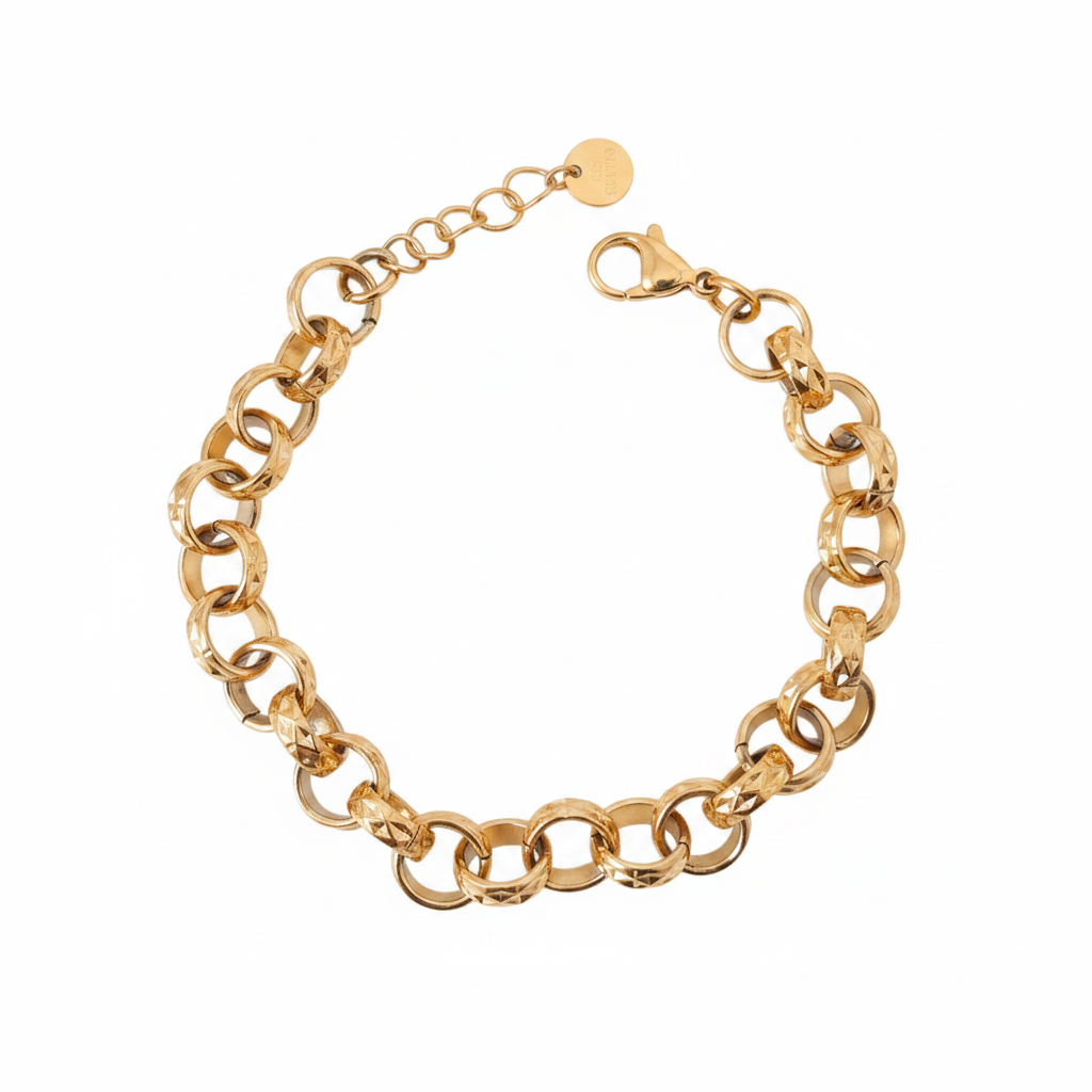 Bracelet St Kitts, bracelet en acier inoxydable doré Peach Banana