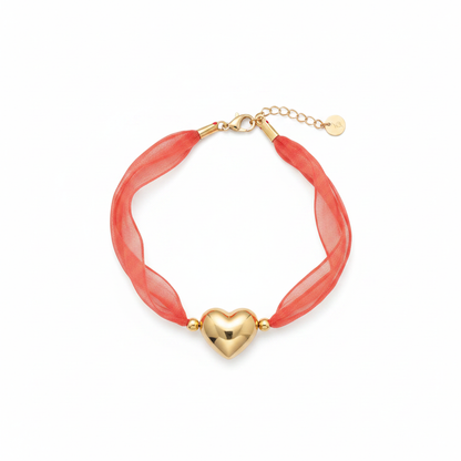 Bracelet Sweet Love rouge fond blanc