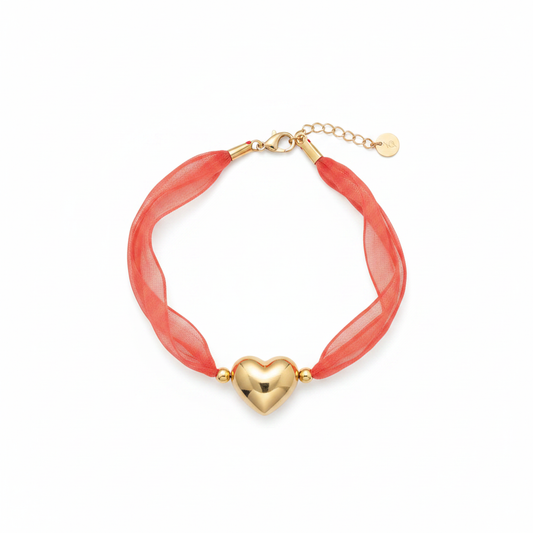 Bracelet Sweet Love rouge fond blanc