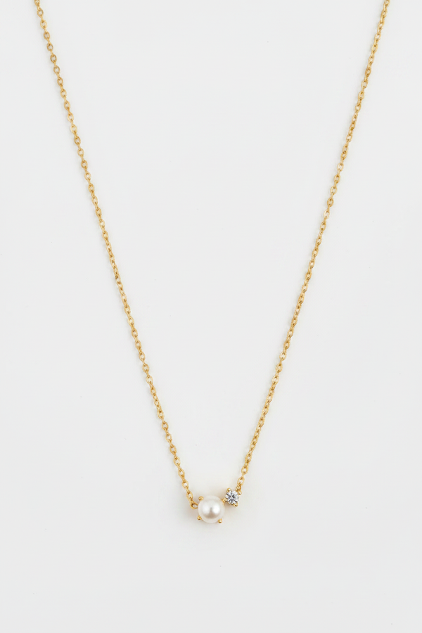 Collier Adaline, collier en acier inoxydable doré Peach Banana