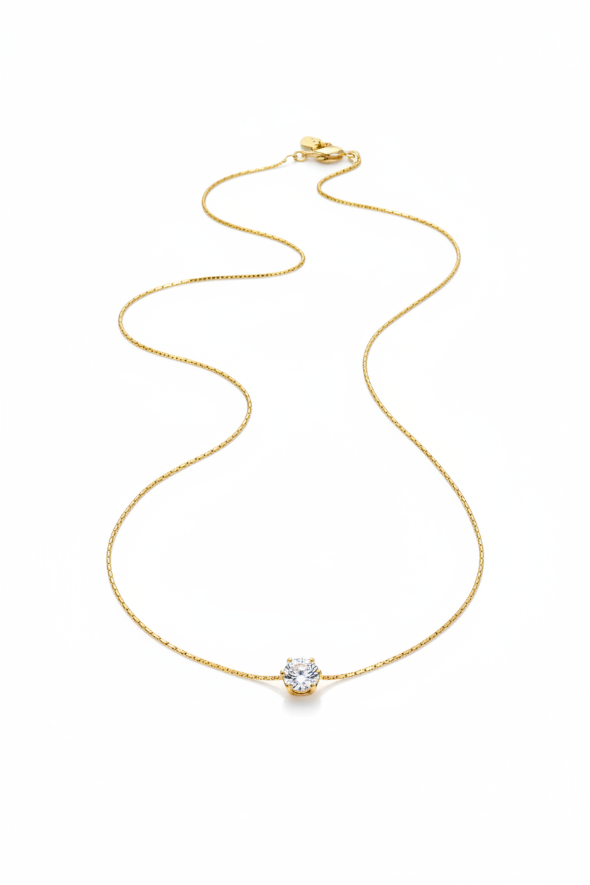 Collier Amy, collier en acier inoxydable doré Peach Banana
