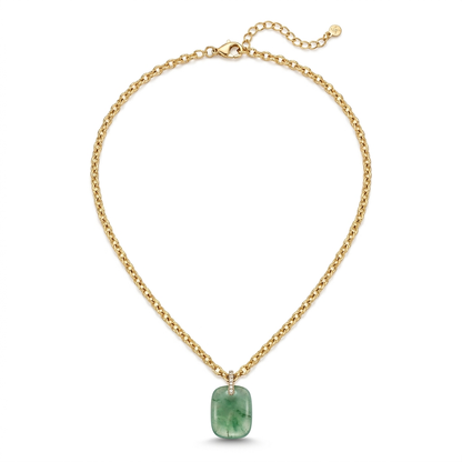 Collier avec pendentif en aventurine verte plus translucide