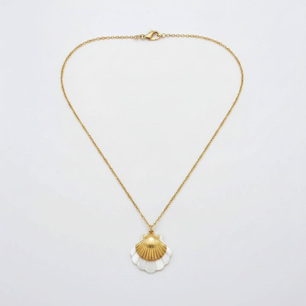 Collier Biscayne, collier en acier inoxydable doré Peach Banana
