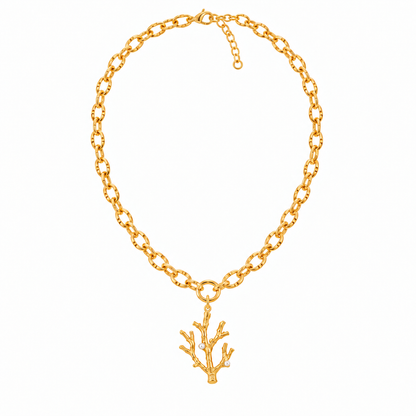 Collier corail avec deux perles placées comme sur l’original