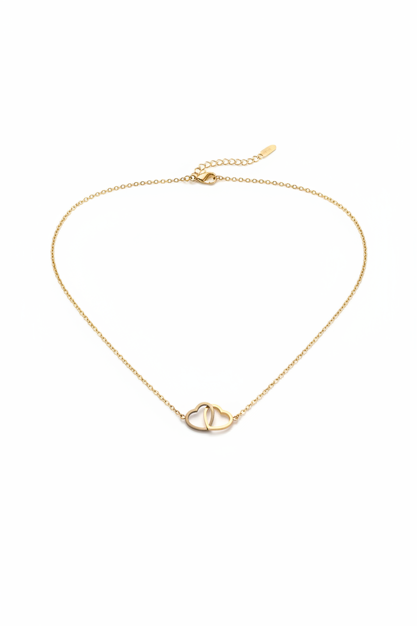 Collier Corazon, collier en acier inoxydable doré Peach Banana