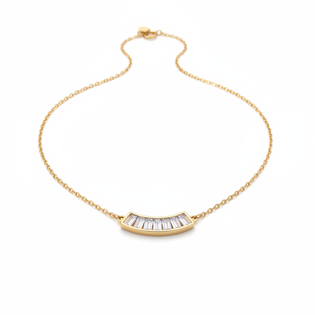Collier Harper, collier en acier inoxydable doré Peach Banana