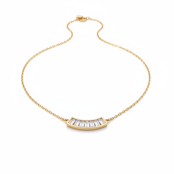 Collier Harper, collier en acier inoxydable doré Peach Banana