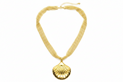 Colliers Key West, collier en acier inoxydable doré Peach Banana