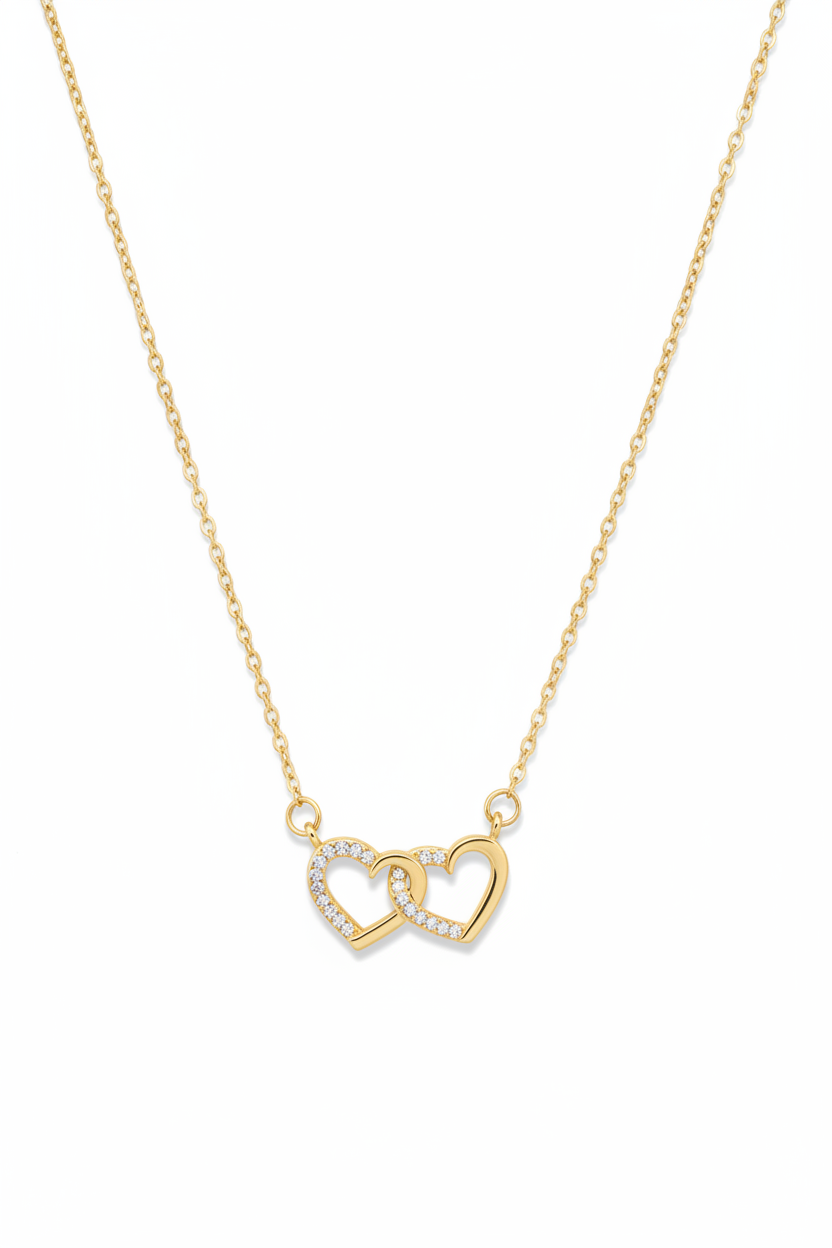 Collier Lía, collier en acier inoxydable doré Peach Banana