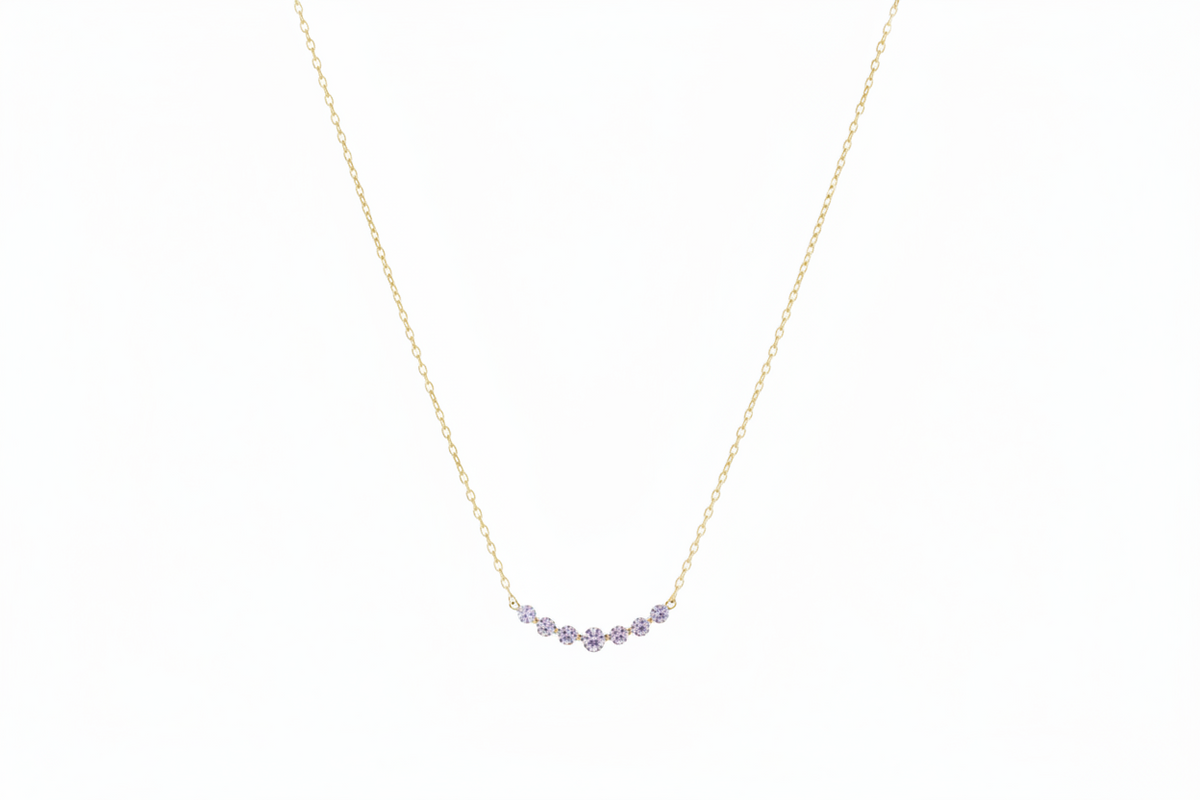 Collier Lina, collier en acier inoxydable doré Peach Banana