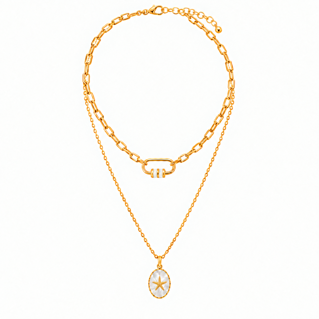 Collier multirang avec motif étoile de mer