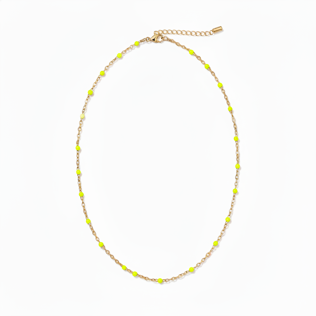 Collier Sofia jaune fluo