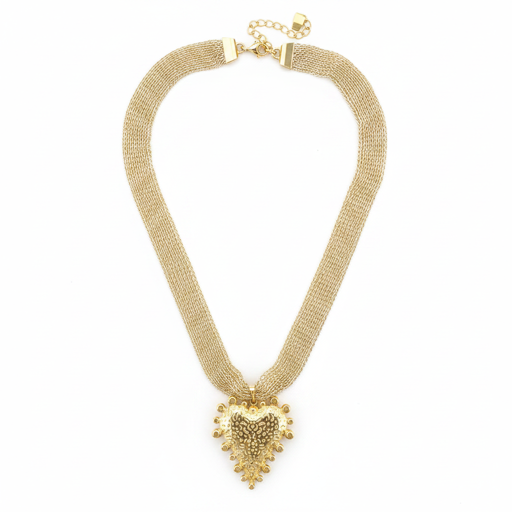 Colliers Key West, collier en acier inoxydable doré Peach Banana – vue 4