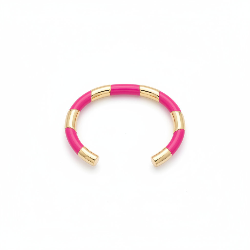 Jonc Candy, bracelet jonc en acier inoxydable doré Peach Banana