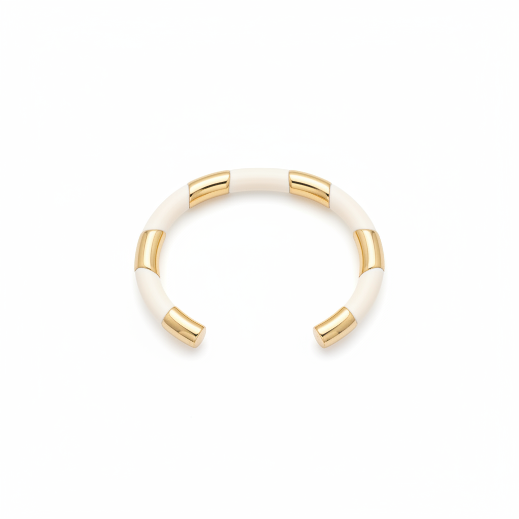 Jonc Candy, bracelet jonc en acier inoxydable doré Peach Banana – vue 3