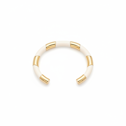 Jonc Candy, bracelet jonc en acier inoxydable doré Peach Banana – vue 3