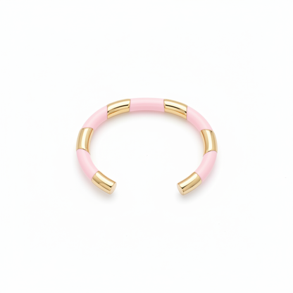 Jonc Candy, bracelet jonc en acier inoxydable doré Peach Banana – vue 4