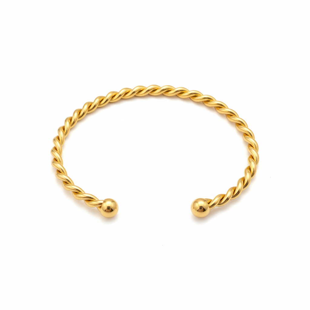 Jonc Meggy, bracelet jonc en acier inoxydable doré Peach Banana