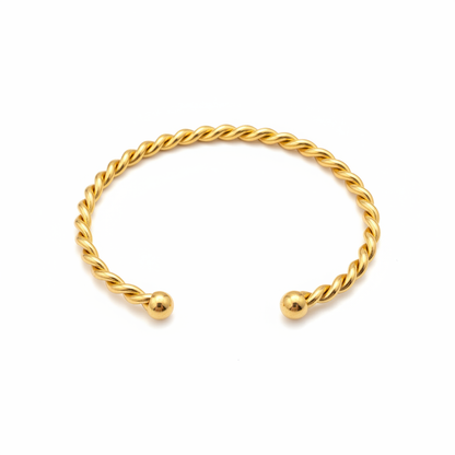 Jonc Meggy, bracelet jonc en acier inoxydable doré Peach Banana