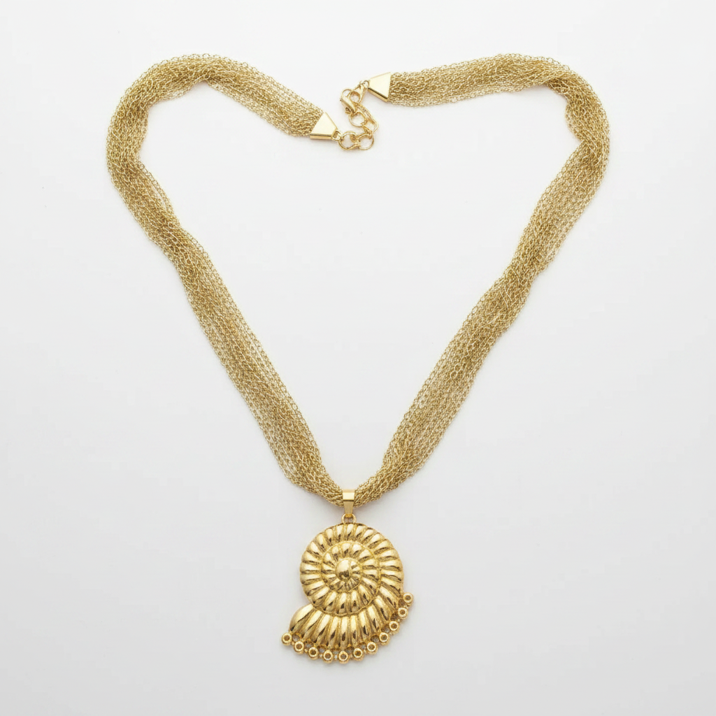 Colliers Key West, collier en acier inoxydable doré Peach Banana – vue 2