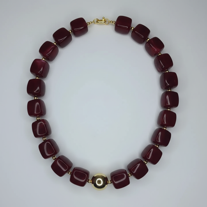 Collier Monaco, collier en acier inoxydable doré Peach Banana – vue 3