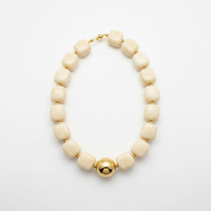 Collier Monaco, collier en acier inoxydable doré Peach Banana